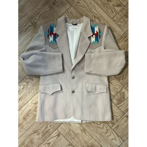 Pioneer Wear Golden Collection Chimayo Hand Woven Mens Wool Coat size Mens42 USA